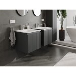 MEXEN/S - Rivel koupelnová skříňka 50 cm s umyvadlem Vela, 1 šuplík, reliéf , grafit mat/bílá mat 91A20-05047-1-BF66-W23M01
