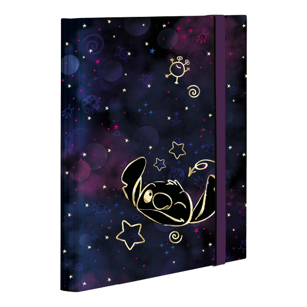 Colorino školní box na sešity s gumičkou, Stitch Gold, A4, hřbet 3 cm, lepenka