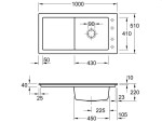 VILLEROY & BOCH - Keramický dřez Timeline 60 Ivory nástavný 1000 x 510 bez excentru 679001FU