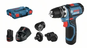 BOSCH GSR 12V-15 FC / Aku vrtaci šroubovák s příslušenstvím / 12V / 2.0Ah / 10 mm sklíčidlo / 1300 ot-min / 30 Nm (0.601.9F6.000)