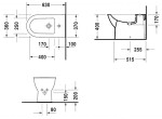 DURAVIT - Darling New Stojící bidet, s WonderGliss, alpská bílá 22511000001