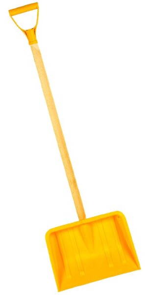 Odhrnovák na sníh, dětský, dřevěná násada, 29 x 22cm, rozložený