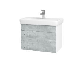 Dřevojas - Koupelnová skříňka SOLO SZZ 60 - N01 Bílá lesk / Úchytka T05 / D01 Beton 150259F