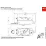 MENNEKES Wandcontactdoos 32A 5P 6H 400V IP44 TwinCONTACT 32 CEE zásuvka na stěnu 32 A 5pólová 400 V 1 ks