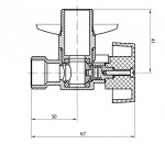 AQUALINE - Pračkový kulový ventil se zpětným ventilem 1/2"x3/4" - L, chrom 5310