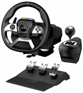 Rozbaleno - GENIUS GX SpeedMaster X5 FF černá / Sada volantu a pedálů / USB-C / vibrace / řadicí páka / rozbaleno (31620004400.rozbaleno)