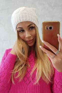 Fleecová čepice Sandra K210 bílá UNI