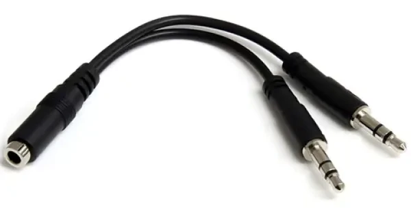 StarTech adaptér headset 3,5mm na 2x 3,5mm černá / Adaptér / F/M / 0,13 m (MUYHSFMM)