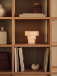 Ferm Living Skleněná stolní LED lampička Ripple White Large, bílá barva, sklo