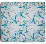 Pikniková deka 135 x 140 cm - bílá s motivem květin Šírka: 135 cm | Dĺžka: 140 cm