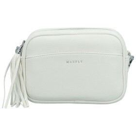 Stylová dámská koženková crossbody MaxFly Rozana, bílá