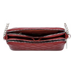 Módní prošívaná dámská koženková crossbody Freay, červená