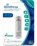 MediaRange MR935 USB-Stick 16GB stříbrná / USB 3.0 Type A / Rychlost čtení 60 MB/s / Rychlost zápisu 15 MB/s / Hliník (MR935)