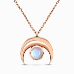 Royal Fashion náhrdelník 14k zlato Vermeil GU-DR17174N-ROSEGOLD-MOONSTONE
