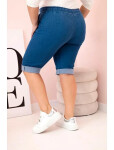 Dámské bavlněné šortky Plus Size tmavě modré - Kesi 6XL