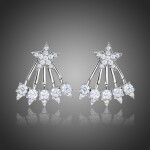 Náušnice Swarovski Elements Stella - hvězda, Bílá/čirá