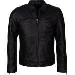 Pánská Kožená Bunda Cartier Brixton Černá Velikost: 6XL