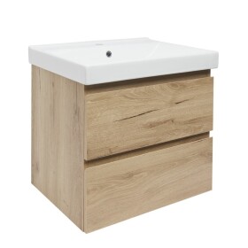 Koupelnová skříňka 2 zásuvková s umyvadlem SAT B-Way 59x50x45 cm dub mat BWAY260OAKU1 BWAY260OAKU1