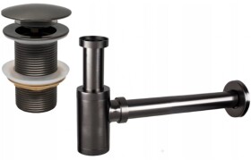 MEXEN/S - Umyvadlový sifon s výpustí click-clack bez přepadu, grafit 7991050-66