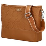 Módní dámská koženková crossbody kabelka Hanami, hnědá