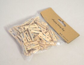 Mini kolíčky natur dřevěné - 30 mm - 80 ks