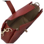 Módní dámská kožená kabelka na rameno Deimis, tmavě červená