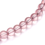 Skleněné korálky - průsvitné - růžové - ∅ 4 mm - 10 ks