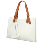 Trendy dámská koženková kabelka na rameno Valika, bílá