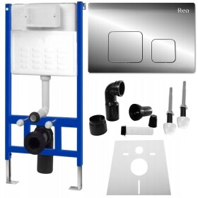 REA - Podomítkový modul pro WC závěsné mísy s tlačítkem F Chrome KPL-90010