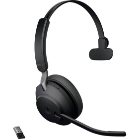 Jabra Evolve2 65 monaural telefon Sluchátka On Ear Bluetooth® stereo černá regulace hlasitosti, Indikátor nabití, Vypnutí zvuku mikrofonu