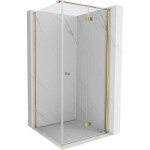 MEXEN/S - Mist-F sprchový kout skládací dveře pravá 90 x 90, transparent, zlato 8A6T-090-090-50-00-P