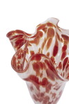 MADAM STOLTZ Váza z brokového skla Rust / White / Clear, červená barva, sklo