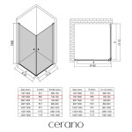 CERANO - Sprchový kout Antelo Duo L/P - 6 mm - chrom, transparentní sklo - 75x75x190 - otočný CER-8050BD162