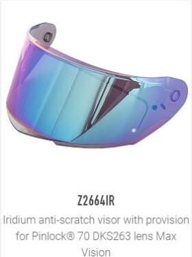 Z2664Ir plexi iridiové pro přilbu Givi 50.6 Sport, 50.8, 50.9, tvrzené proti poškrábání