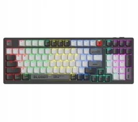 A4tech BLOODY WS98 šedá / Herní klávesnice / mechanická / bezdrátová / BLMS Red Plus / RGB / Bluetooth 5.1 / 2.4 GHz (A4TKLA47735)