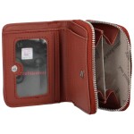 Trendy malá koženková dámská peněženka Marice, cihlově červená