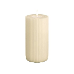 DeluxeHomeart LED svíčka Solid Stripe Creme 15 cm, krémová barva