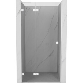 MEXEN/S - Lunar L sprchové dveře křídlové levé 125, transparent, bílá 834L-125-000-20-00-L