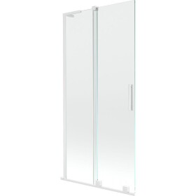 MEXEN/S - Velar L dvoukřídlá posuvná vanová zástěna 90 x 150, transparent, bílá 896-090-003-01-20