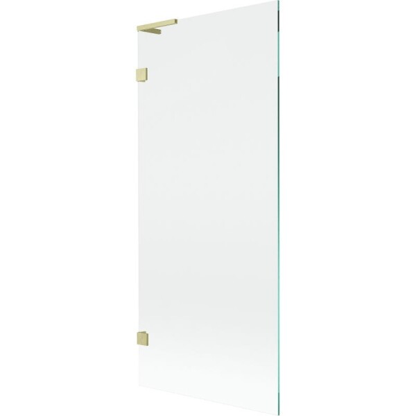 MEXEN/S - Lunar L vanová zástěna FIX 80 x 150, transparent, zlatá kartáčovaná 897L-080-000-55-00