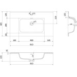 MEXEN/S - Rivel koupelnová skříňka 80 cm s umyvadlem Otis, 1 šuplík, reliéf , grafit mat/bílá mat 91A20-08047-1-BF66-W18M01
