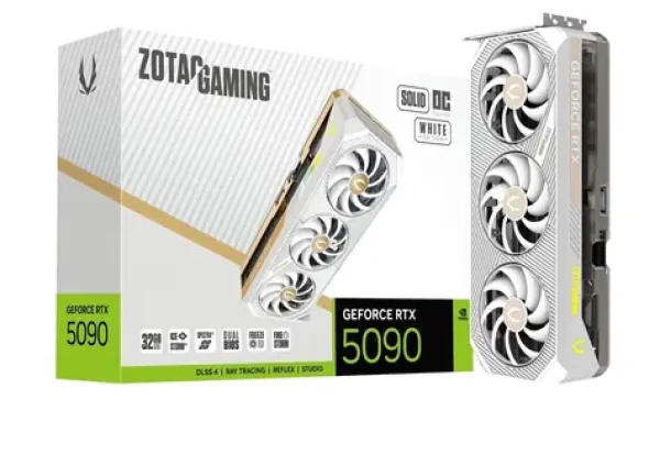 ZOTAC GeForce RTX 5090 Solid OC White 32GB / 2017 - 2422Mhz / 32GB GDDR7 / 512bit / 1x HDMI + 3x DP / 1000W (16) (ZT-B50900Q-10P)