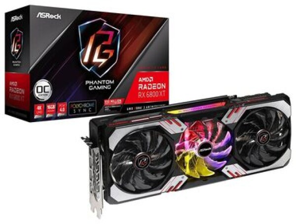 ASRock Radeon RX 6800 XT Phantom Gaming 16G OC / 1875 -2310 MHz / 16GB D6 / 256-bit / HDMI + 3x DP / (8+8+8) (4710483942570)