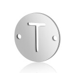 Mezidíl z titanové oceli - placička s písmenem A - Z - 12 x 12 x 0,8 mm - 1 ks Písmena: N
