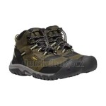 Dětské celoroční boty Keen Ridge Flex Mid WP Youth dark olive/dusky citron Velikost: