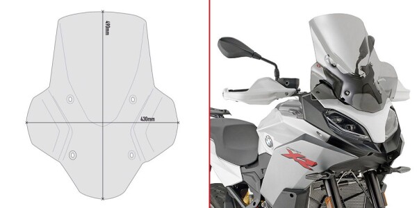D5137S plexi kouřové Bmw F 900 XR (20-25), montáž místo originálu, vxš490x430 mm