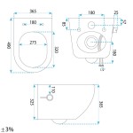 REA - Závěsná WC mísa Carlo Lux Rimless s funkcí bidetu REA-C9701