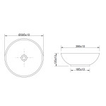 INVENA - Umyvadlo na desku TINOS TREND, 39,5 cm, černá - bílá CE-43-041-C