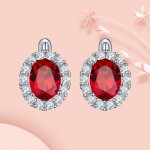 Náušnice Swarovski Elements Fiona Ruby, Červená