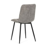 Židle jídelní, šedá látka cowboy, nohy černý kov